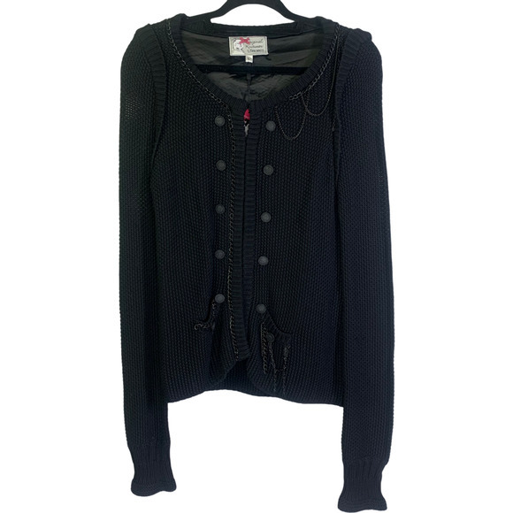 Yoana Baraschi Sweaters - YOANA BARASCHI Black Knit Chain Cardigan Sweater - NWT